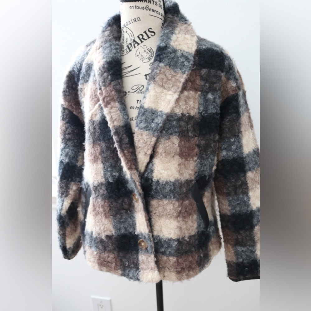 Knox Rose Women's Plaid Sweater Overcoat Black Plaid Size XS - Picture 6 of 10